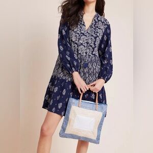 Anthropologie navy blue dress size XS